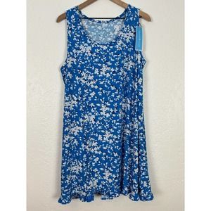 Draper James Blue Floral Sleeveless Dress NWT Size L/XL